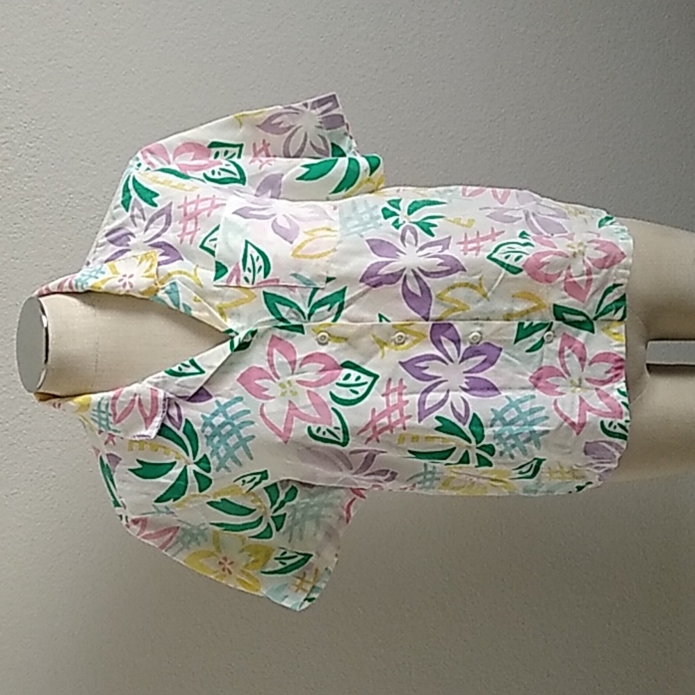 Vtg 80s Jane Brooks floral shirt. SzL